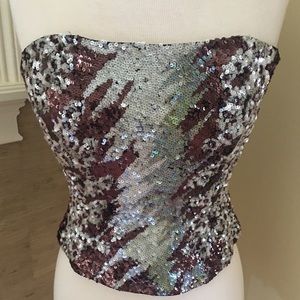 Sequin Corset Bustier by Cassandra Stone Sz 2